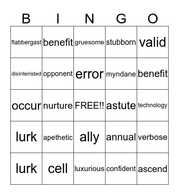 hazardous lizard Bingo Card