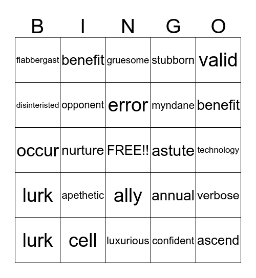 hazardous lizard Bingo Card