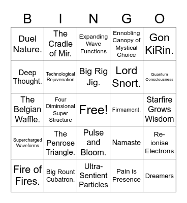 Burning Man Art Pieces - Real or Fake? Bingo Card