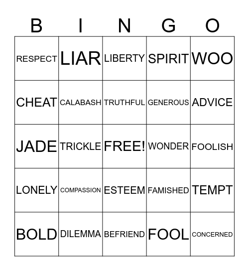Word  Bingo Card