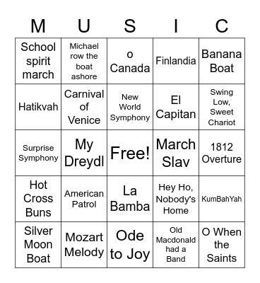 Band book bingo June 1 Bingo Card