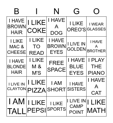 THIS IS WHO I AM Bingo Card