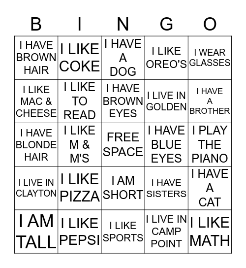 THIS IS WHO I AM Bingo Card
