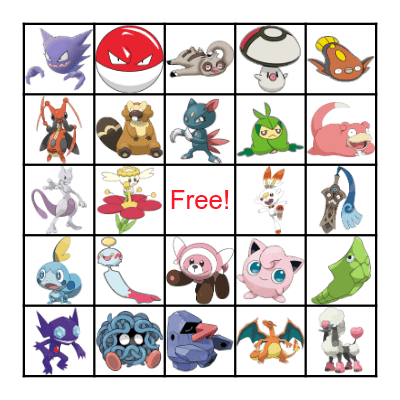Pokemon Bingo Card