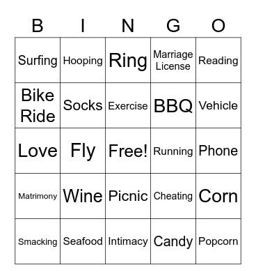 Date Night Bingo Card