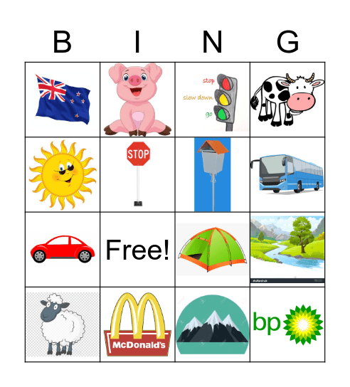 Road Trip Bingo Card