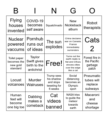 2020 Bingo Card