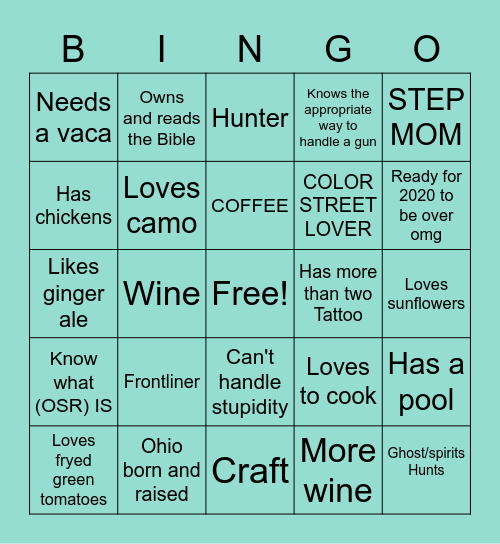 Crystal's bingo Card