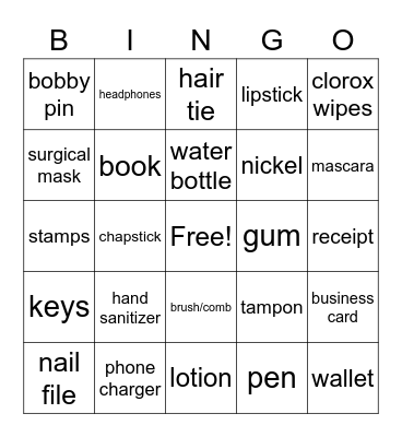 Amanda's Bridal Shower Bingo Card