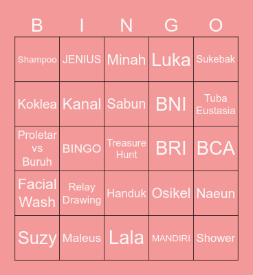 JENNIE2Lc Bingo Card