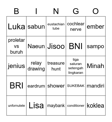 Naeun mau menang Bingo Card