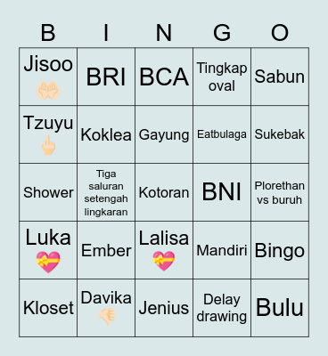 Lulu Bingo Card