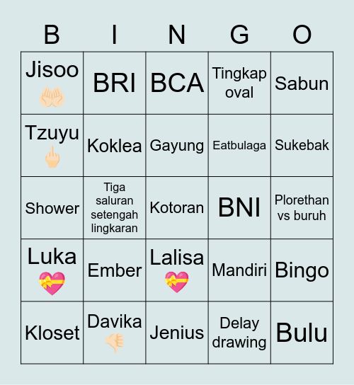 Lulu Bingo Card