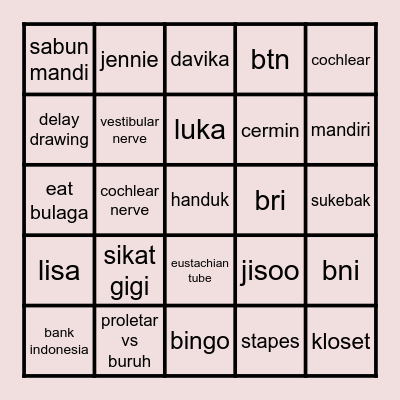 pusing banget Bingo Card