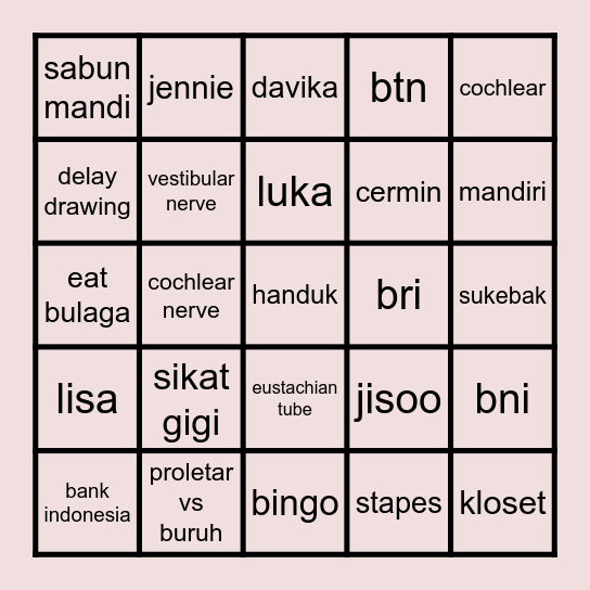pusing banget Bingo Card