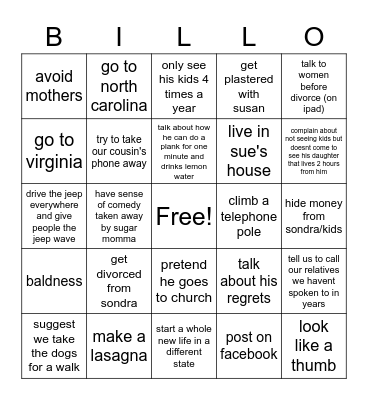 billo Bingo Card
