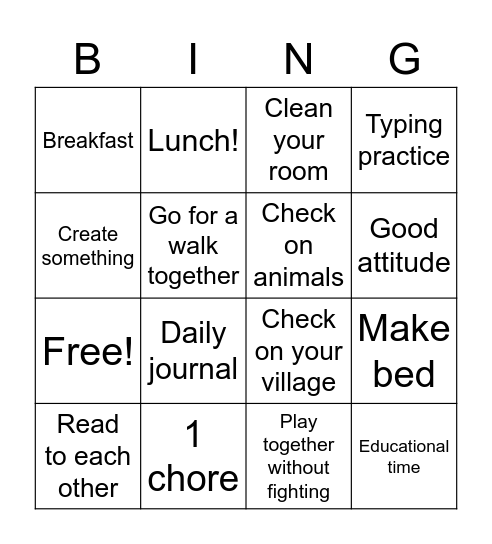 Daily Bingo! Bingo Card