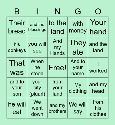 CVSS English Level 1 Bingo Card