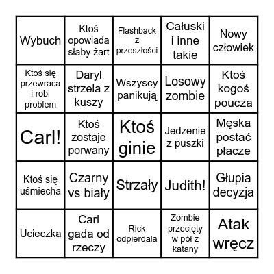 The Walking Dead - Bingo Card