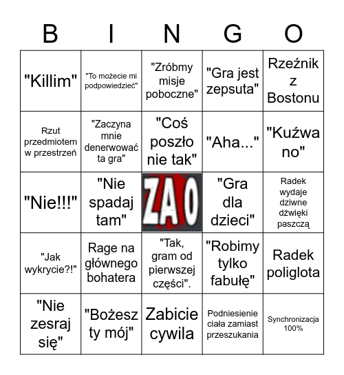 NieDaAsasyn v.2 Bingo Card