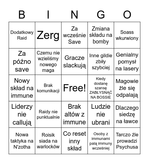 UNDEREK Bingo Card