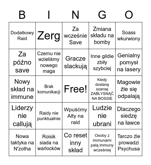 UNDEREK Bingo Card