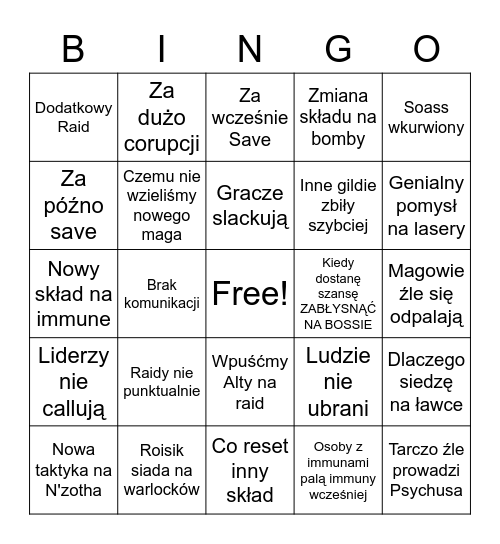 UNDEREK Bingo Card