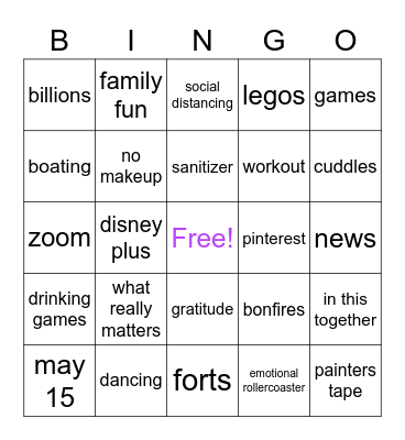 THURSDAY BINGO 6:30pm Bingo Card