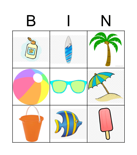 Beach Bingo Card