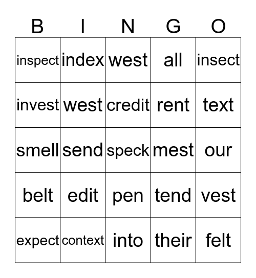 Unite 7 Bingo Card