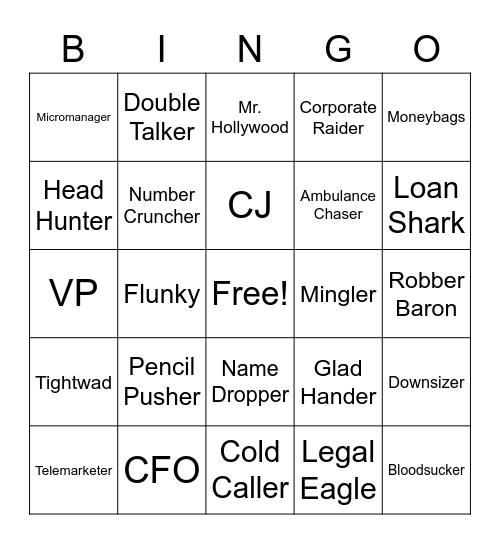Cog Bingo Card