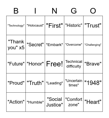 Congratulations, Yehuda! Bingo Card