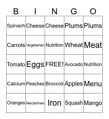 Health & Wellness Bingo Card