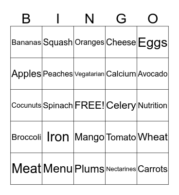 Health & Wellness Bingo Card