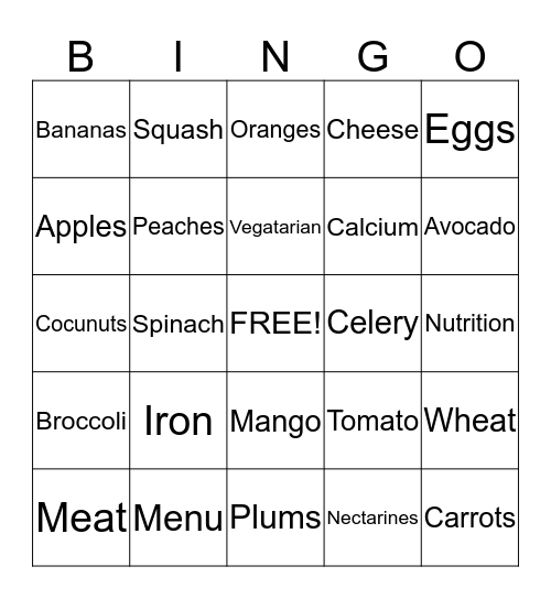 Health & Wellness Bingo Card