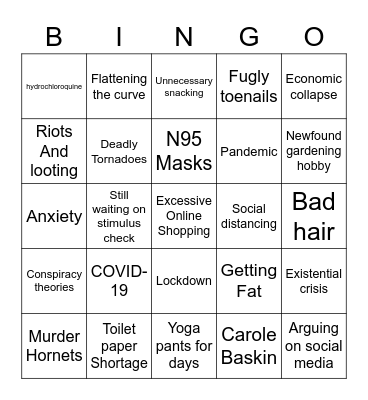 F@&k You 2020 Bingo Card