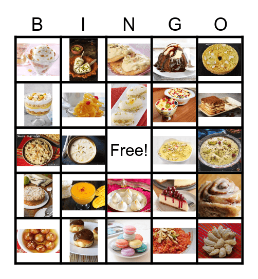 Desserts Bingo Card