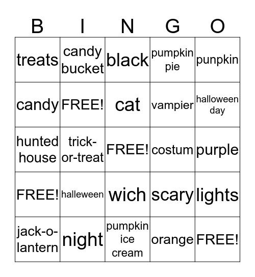 HALLOWEEN Bingo Card