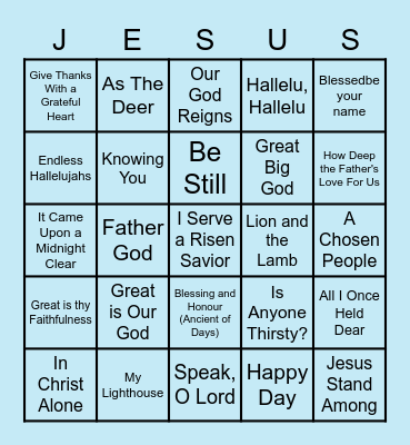 ST THOMAS MUSICAL BINGO Card