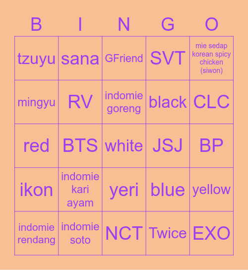 kyerimkr Bingo Card