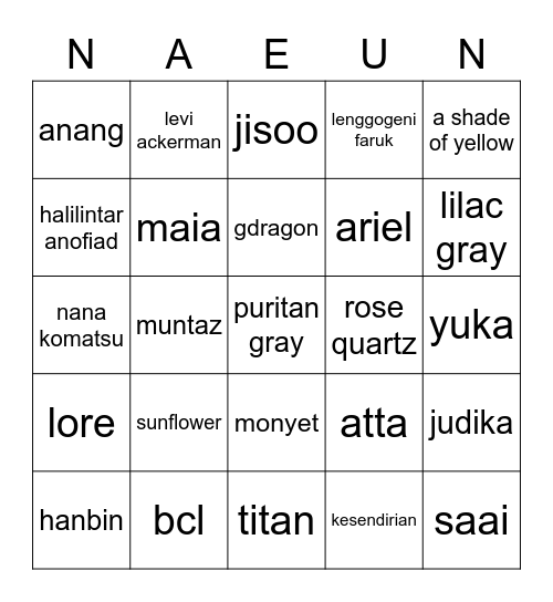 mau menang Bingo Card