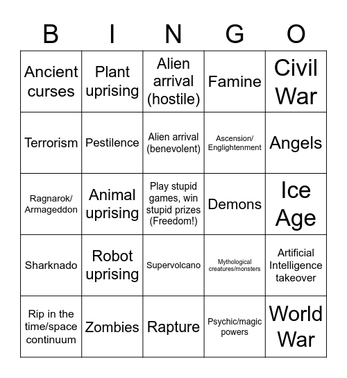 2020 Bingo Card