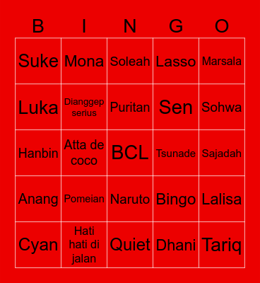 CY Bingo Card