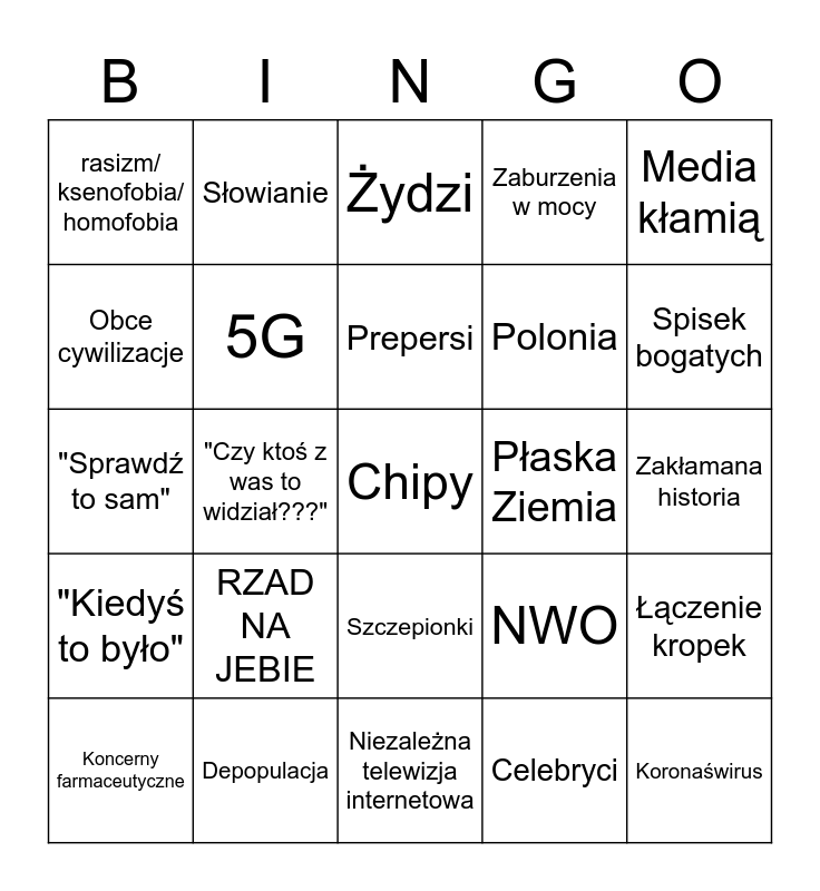 Foliarskie Bingo Card