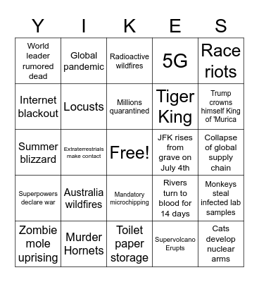 2020 Bingo Card