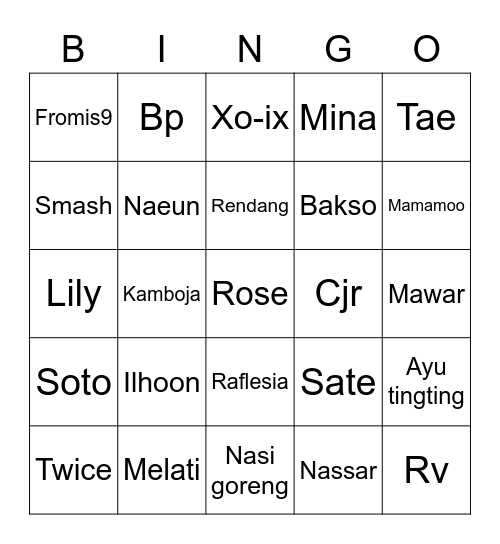 MAIN SAMA MMG Bingo Card
