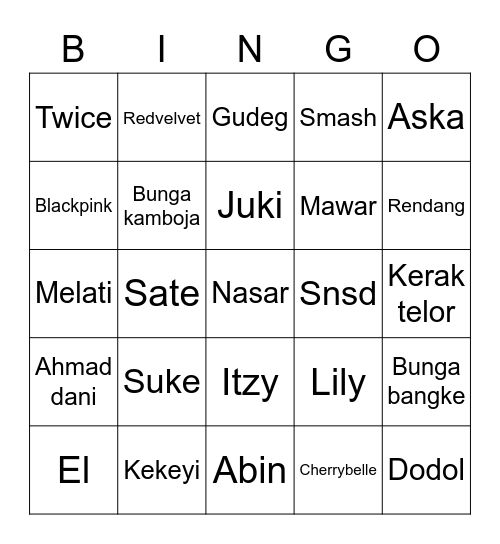 MOMOGI Bingo Card