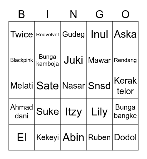 MOMOGI Bingo Card