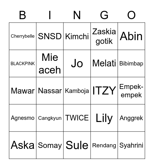 OCIE Bingo Card