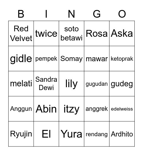 모모기 Bingo Card